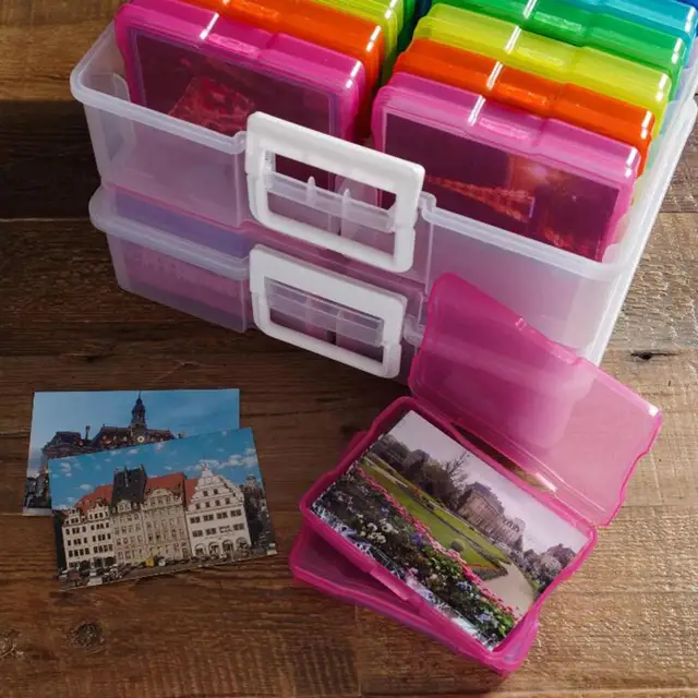 Photo Storage Box 4x6 Crafts Seeds Stickers Cards Case Container White -  AliExpress