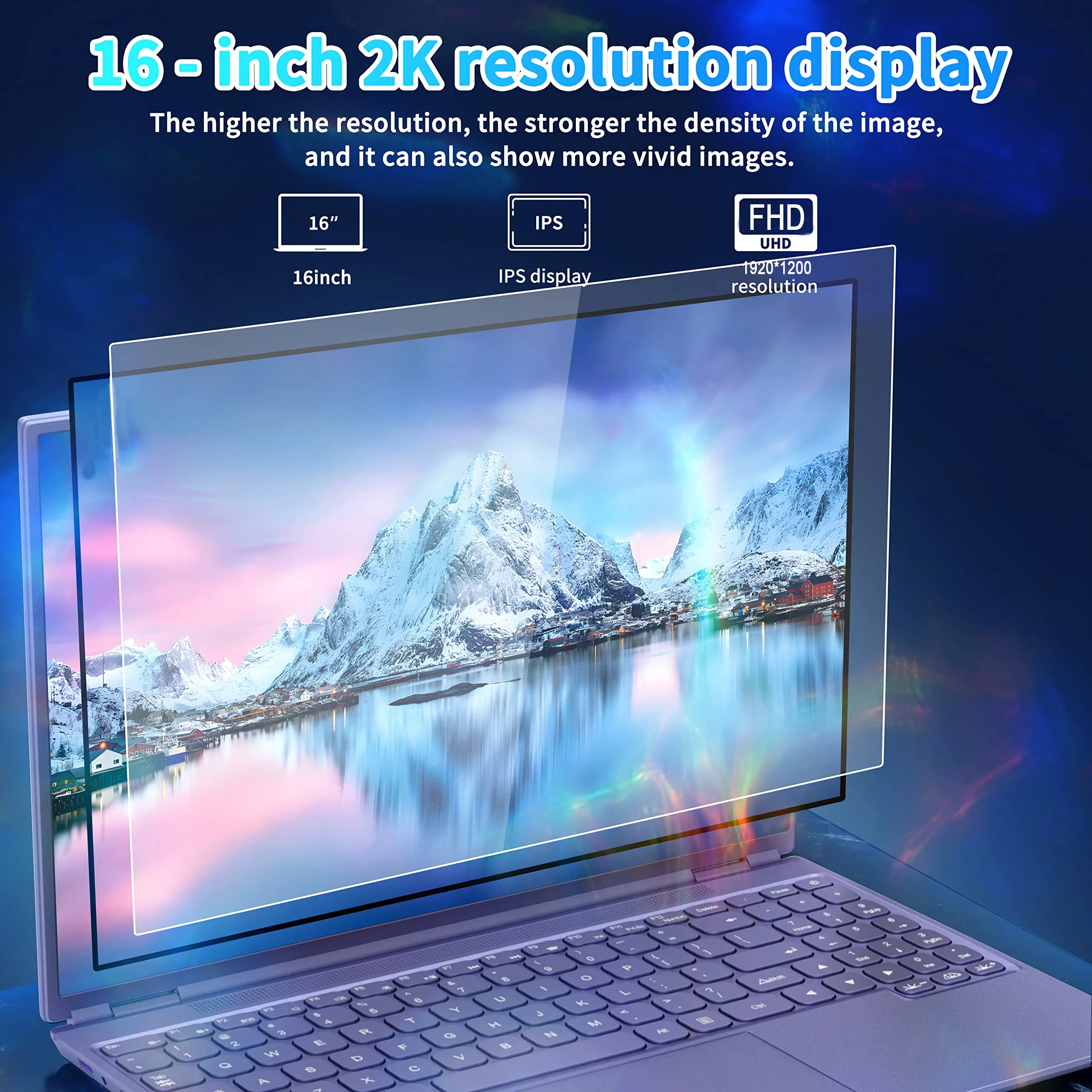 AOCWEI 16 Laptop 12+512GB Windows 11 N5095 4-Core PC with Cooling Fan 1920  * 1200 2K Screen Dual WiFi Support Game Work Blue - AliExpress
