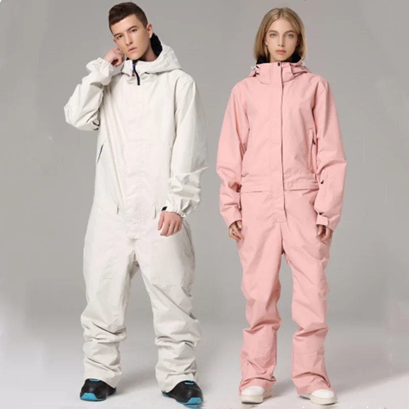 

Snow One-piece Ski Suit Men And Women Outdoors Skiing Sports Snowing Camping Climbing Waterproof Couple Clothing Sets