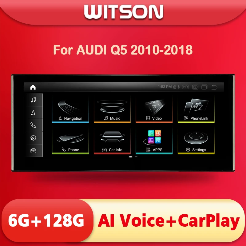 

WITSON 12.3'' car monitor Android 11 For AUDI Q5 2010 2011 2012 2013 2018 8G 256GB auto stereo multimedia Player headunit screen
