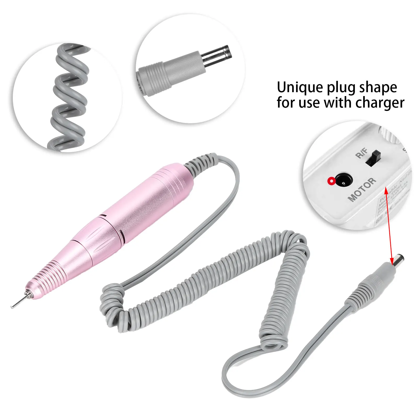 Professional Electric Manicure Machine Stainless Steel Handle 35000RPM Nail Drill Handle Electric Manicure Drill Accessory 4