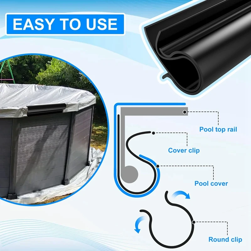 64 Pcs Pool Cover Clips, 2 Shapes Winter Swimming Pool Cover Clamps For Above Ground Pools 4.7Inch Wind Guard Clips Durable
