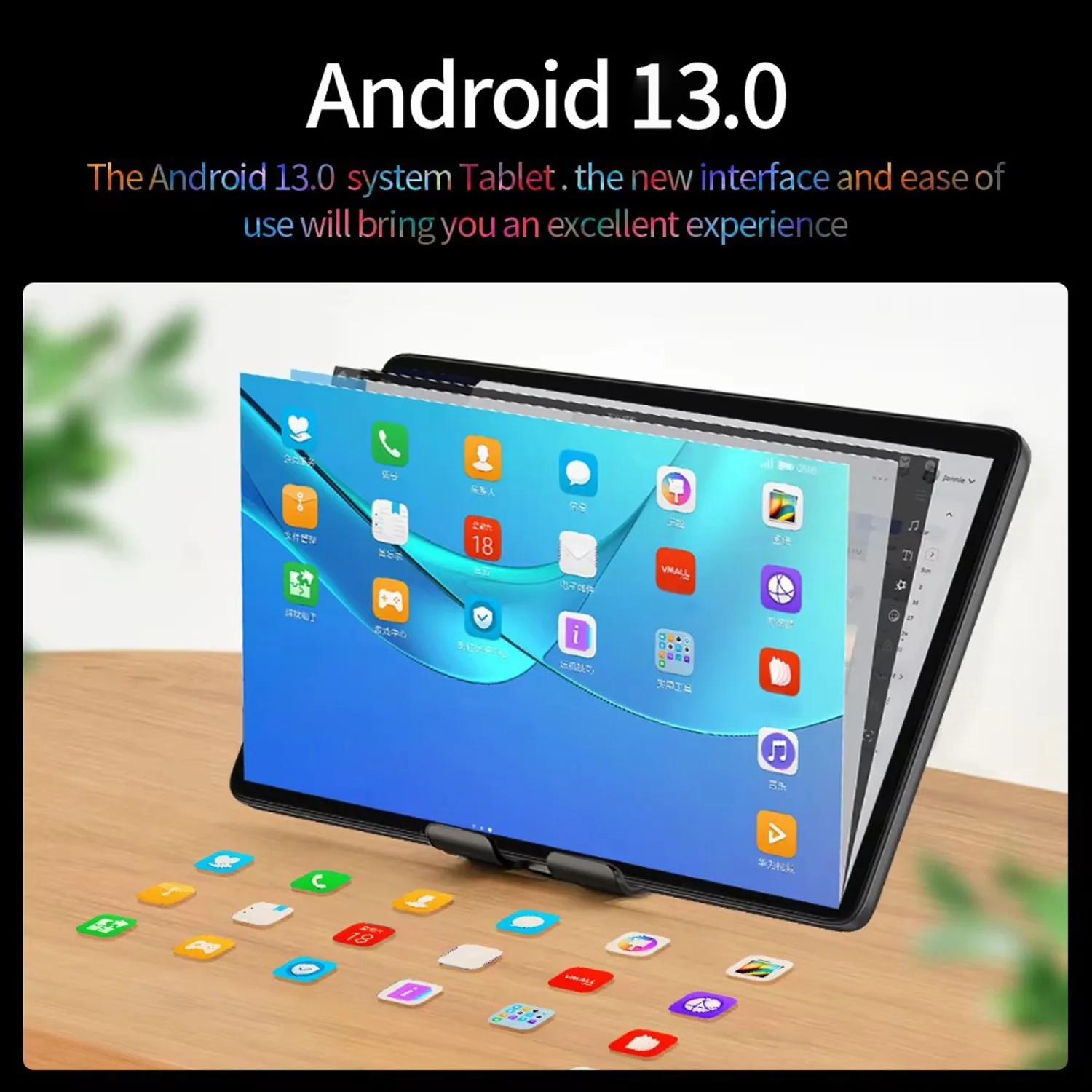 2024 New 10.1Inch 4G LTE 8GB RAM 256GB ROM Android 13 Tablets Mobile Phone Call Dual Call Bluetooth WiFi Google Tablet PC 3
