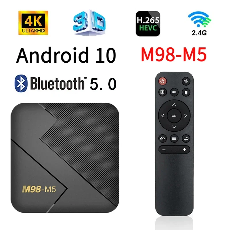 Android 10 M98-M5 Smart TV Box 2GB 16GB media player Allwinner 3221A Support BT 5.0 HD 4K WiFi 4G 100M LAN TV Box iptv android tv box 4k android 7 1 tv box 2gb ram 16gb rom s905w quad core support 3d hdmi compatible wifi set top box media player