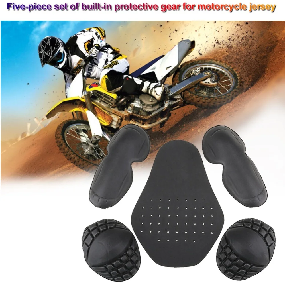 

5Pcs Motorcycle Protector Pad Set Built-in Motorcycle Racing Guard Removable Riding Shoulder Elbow Back Motorcycle Accessories