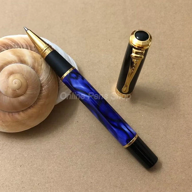 

Jinhao 500 Classic Blue Metal Golden Trim Writing Roller Ball Pen JR987