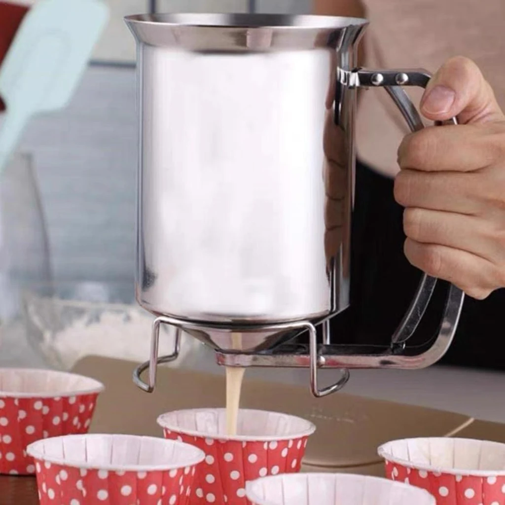 Stainless Steel Batter Dispenser Cake Pancake Batter Funnel Separator Funnel Handheld Dispenser Baking Tool