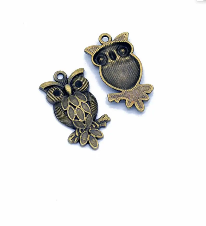 35pcs 30*16mm Animal Charm Owl Pendant 3 Colors DIY Retro Jewelry Bracelet Necklace Charms Pendant F0314
