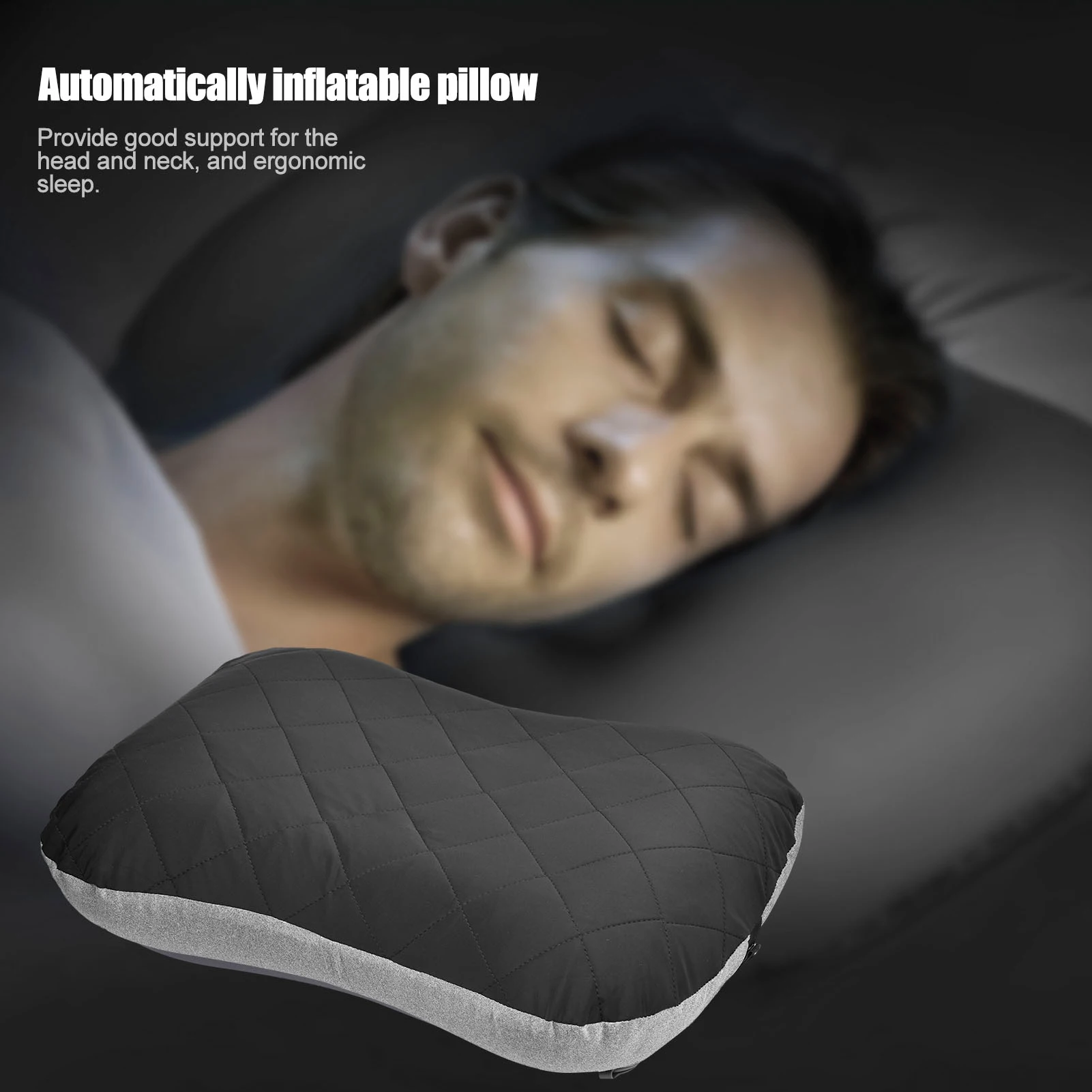 Ultralight Camping Pillow Iatable TPU Camping Iatable Pillow Convenient Outdoor Camping Portable Travel Napping Air Pillow 3