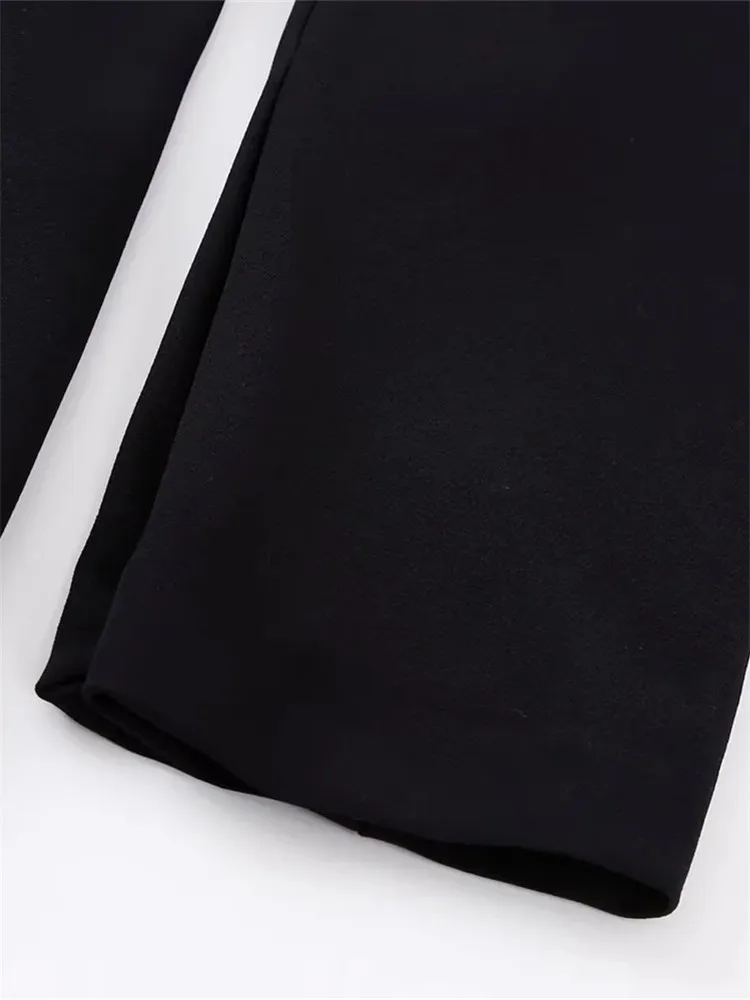 TRAF Black Rhinestone Jumpsuit Women Long Sleeve Blazer Playsuit Fringing Short Jumpsuits For Women 2022 Elegant Woman Jumpsuit