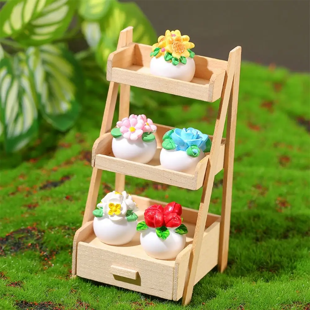 High Imitation 1/12 Simulation Potted Plants Not Easy Get Dusty Miniature Miniature Plant Potted Resin Simulation Flower