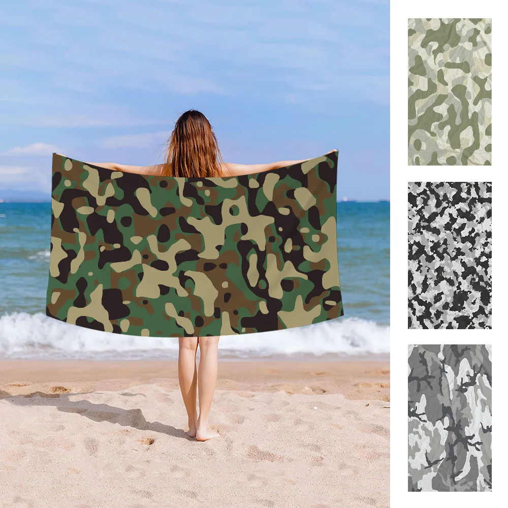 Camouflage Pattern Camo military Army Towel Microfiber Beach Towel Absorbent Quick dry Soft Yoga Swimming Resort Mountain  Towel 2