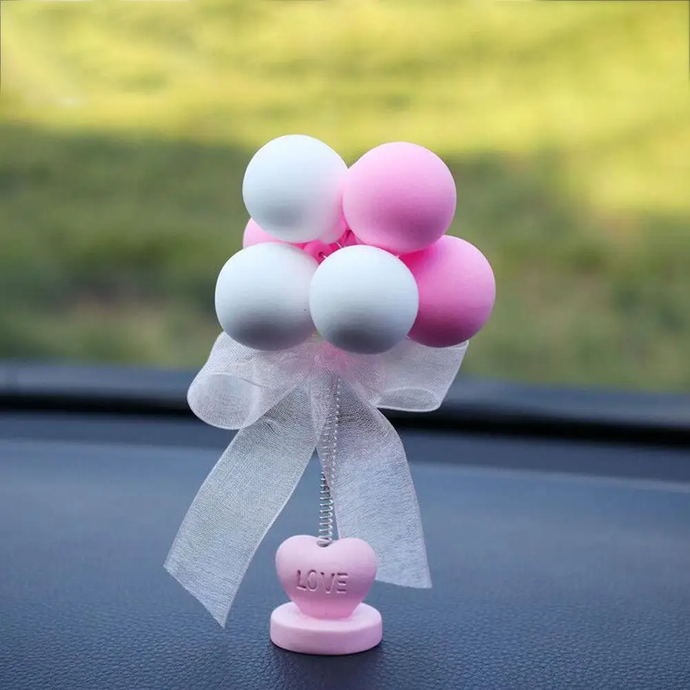 Colorful Car Interior Decor Shaking Head Spring Balloon Shaped Desktop Ornaments Gift Toy Lovely Balloon Car Decor