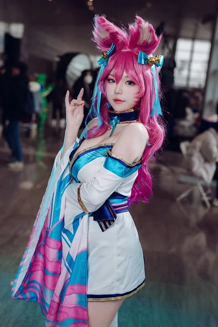 Em promoção! Jogo Lol Espírito De Flor De Ahri Cosplay Kda Apertado Traje  Sexy Meninas Anime Vestir Macacões Festa De Halloween Ternos