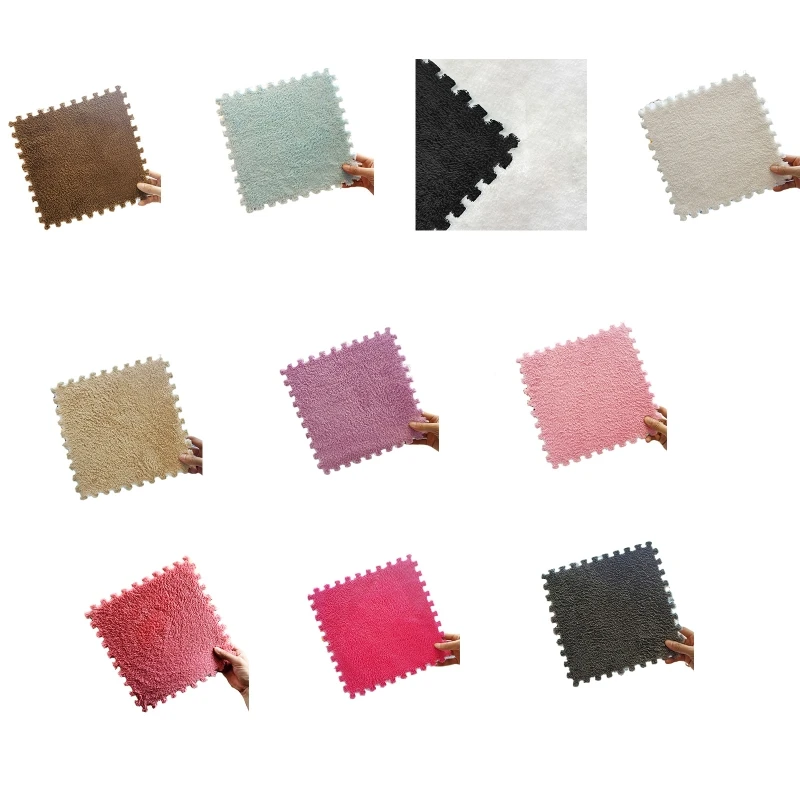 1Pc 연동 폼 매트 솔리드 컬러 푹신한 카펫 퍼즐 바닥 타일 플러시 지역 깔개 DIY 퍼즐 소프트 베이비 키즈 드롭 선박