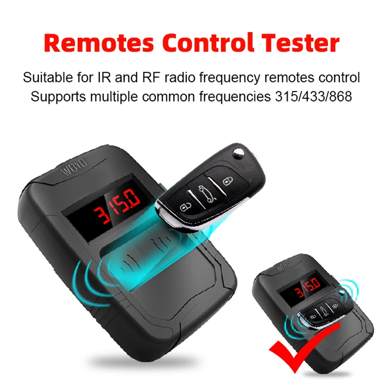 

WOYO 10-1000MHZ Car Keys Frequency Tester Door Remote Clone Test Diagnosis All Types of IR RF Radio Frequency Remote Tools