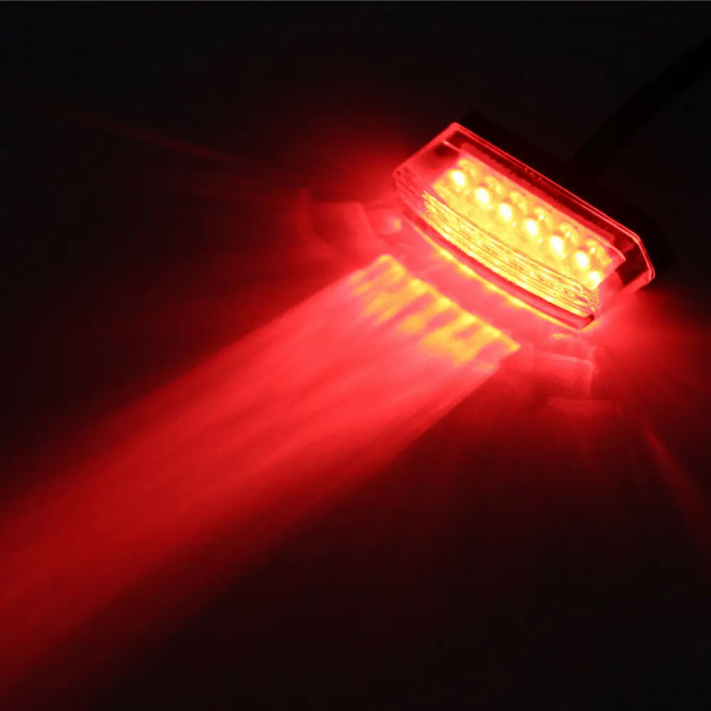 미니 리어 러닝 브레이크 램프, 연기, 레드, 클리어 오토바이, 12V, 6 LED 테일 라이트