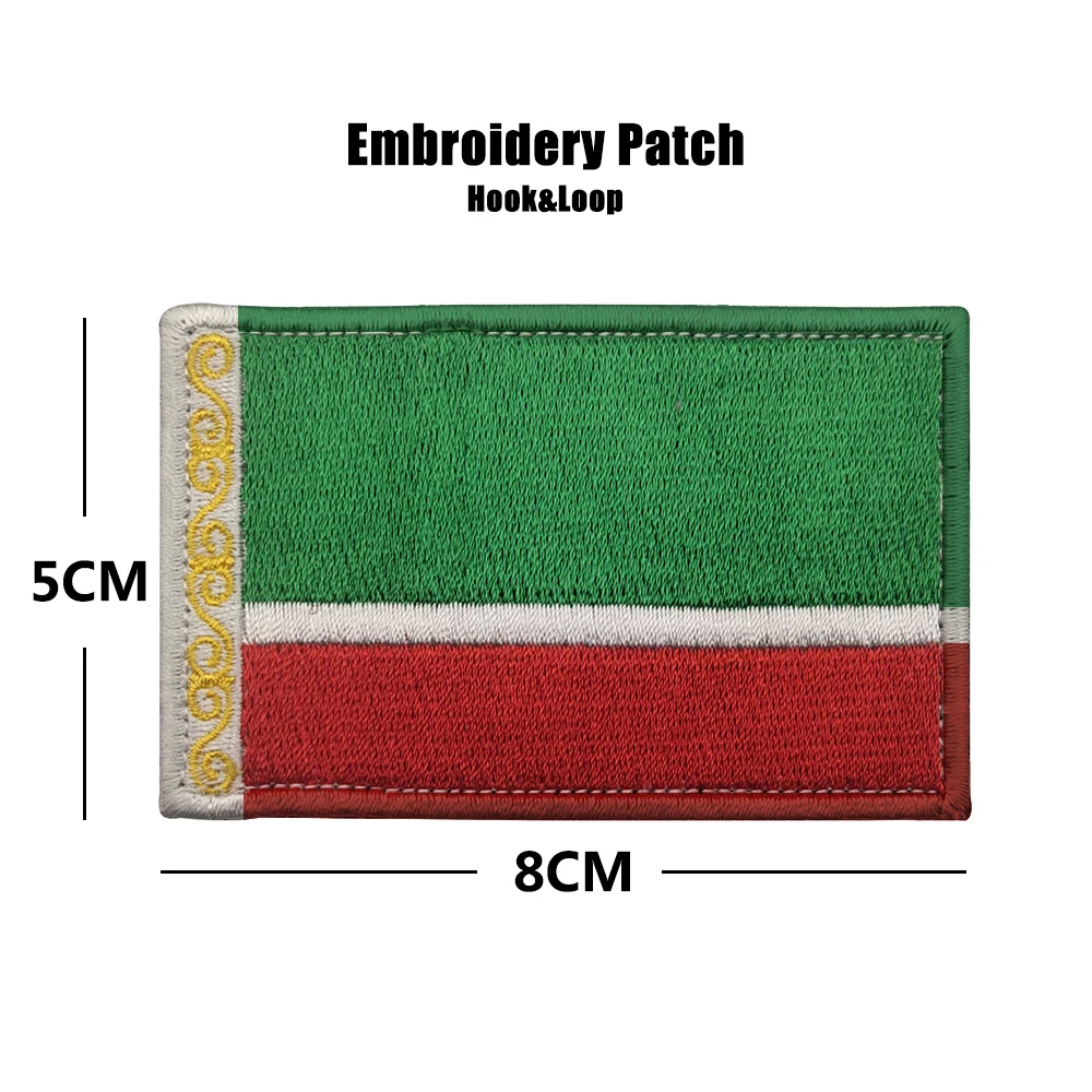 Zippers 1PCS Full Embroidery Belarus Chechnya Flag Patch Backpack Bag Jacket Armband Badge Hook and Loop Double Side 8cm * 5 cm DIY Craft Supplies Fabric & Sewing Supplies