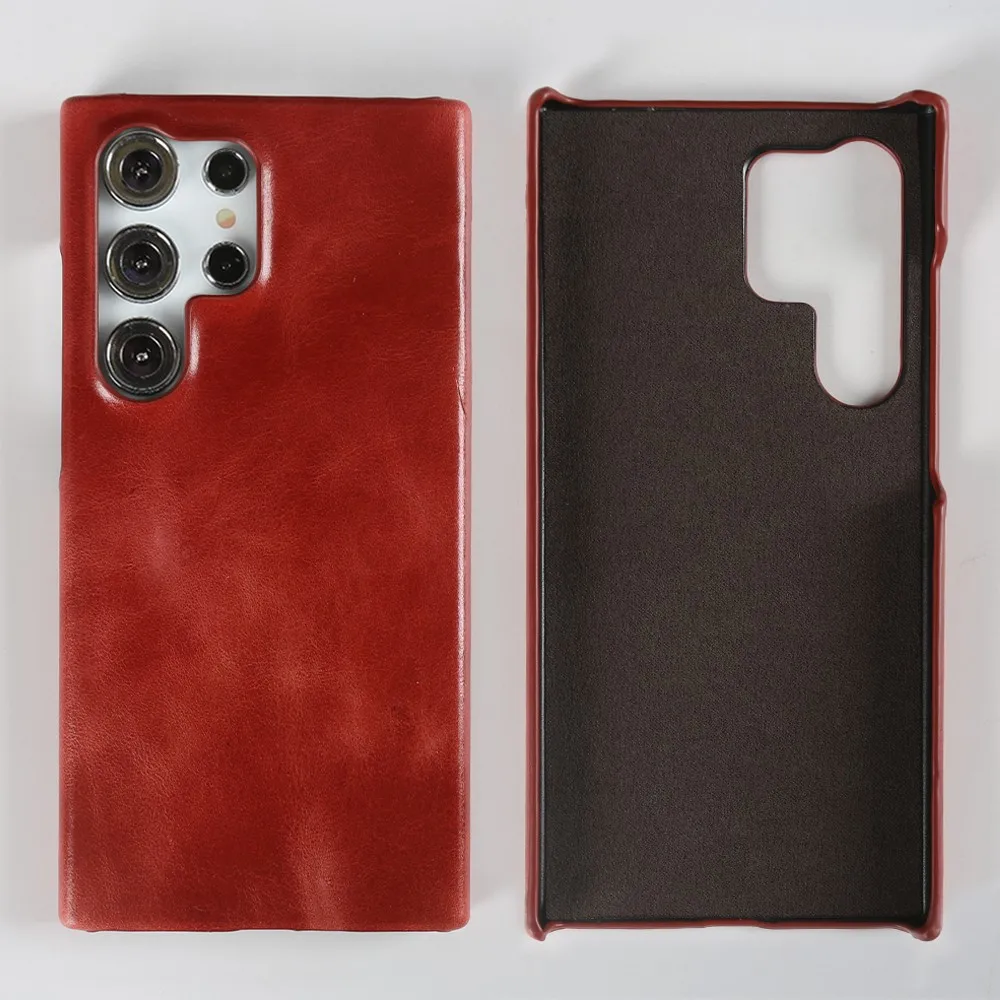 Luxury Genuine Leather Phone Cover – Real Cowhide Back Shell Coque