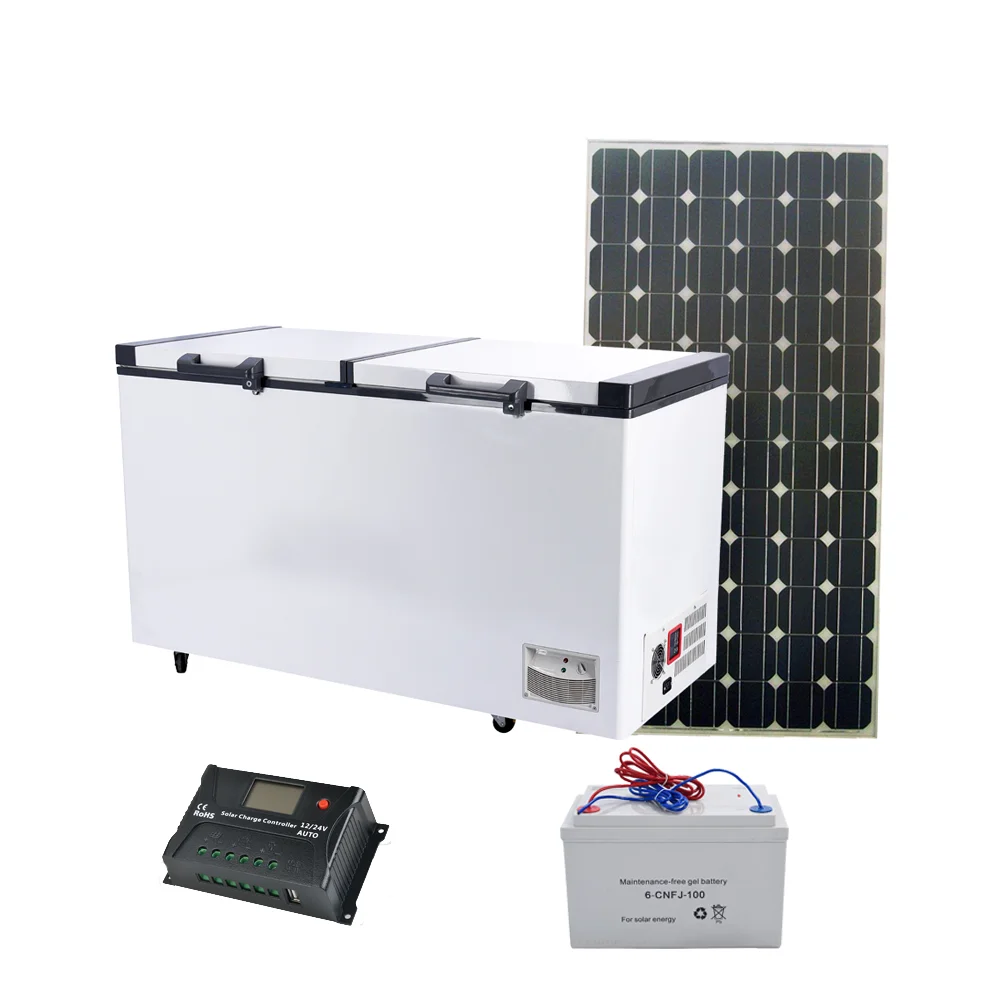 508L Solar Chest Freezer 12V/24V Power Advanced Cold Storage Solution double top open door run on solar energy big capacity