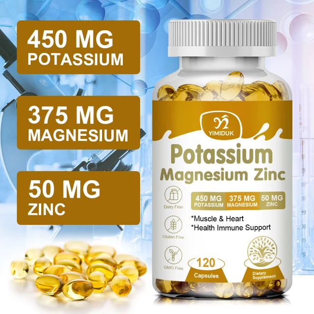 Magnesium, Potassium, and Zinc Capsule Supplement