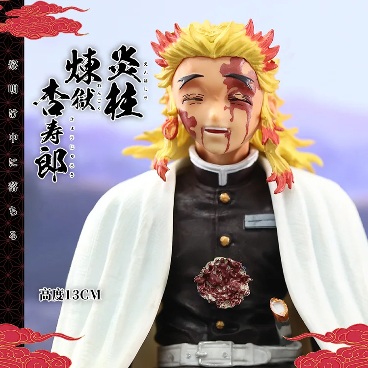 PVC Modelo Bonecas de Demônio Slayer, Estatueta do Amanhecer Perto da  Morte, Rengoku Kyoujurou, Fogo, Hashira, 13cm, Nova Chegada