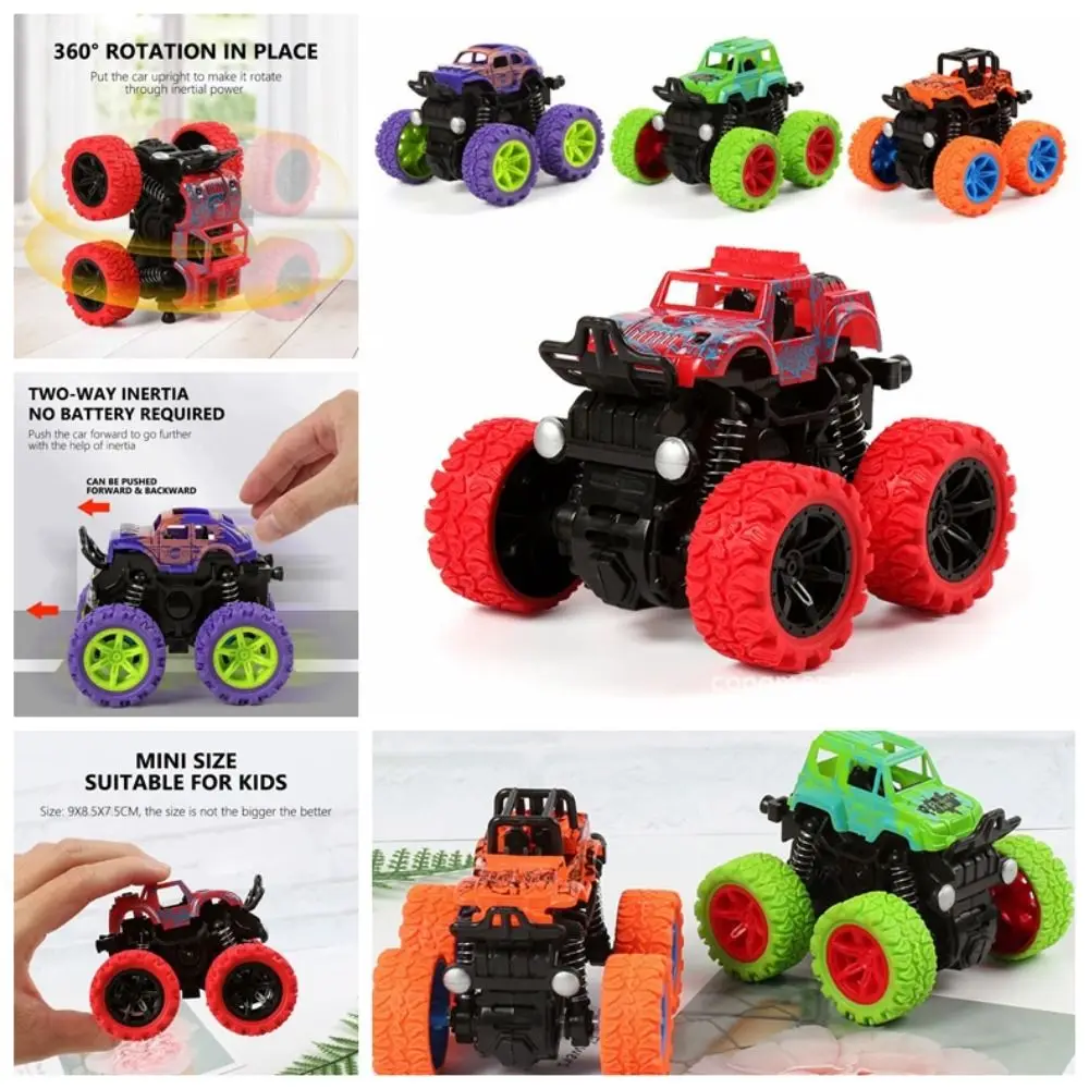 Cartoon Dinosaur Inertia SUV Car Car Toy Plastic ABS Friction Power Truck Mini Size SUV Off-road Vehicle Stunt Dump Kids Toys