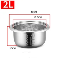 2L 304 stainless steel rice cooker inner container Non stick Cooking Pot Replacement Rice Cooker liner 1