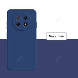Durable Liquid Silicone Shockproof Phone Case - Soft Gel Back Cover for Huawei Nova Y91 (Navy Blue)