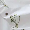 Pure White Bedding Sheet Floral Embroidery Flat Sheets 100% Cotton Bedding Luxury Bedspread Home Textiles Queen King Size 2