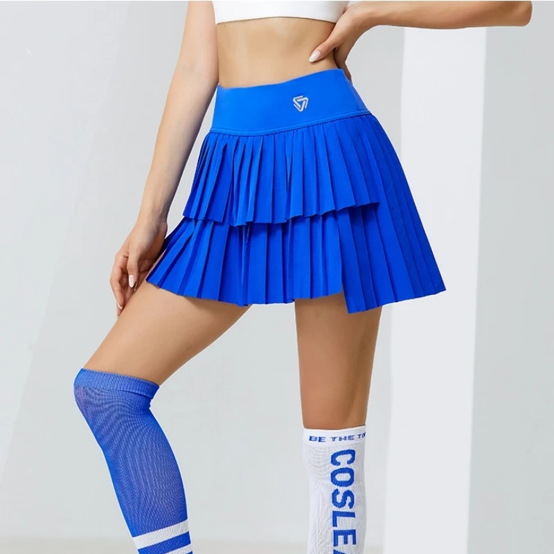 Women High Waist Double Layer Pleated Sports Skirt Golf Tennis Gym Fitness Running Yoga Soft Short Athletic Workout sports skirt