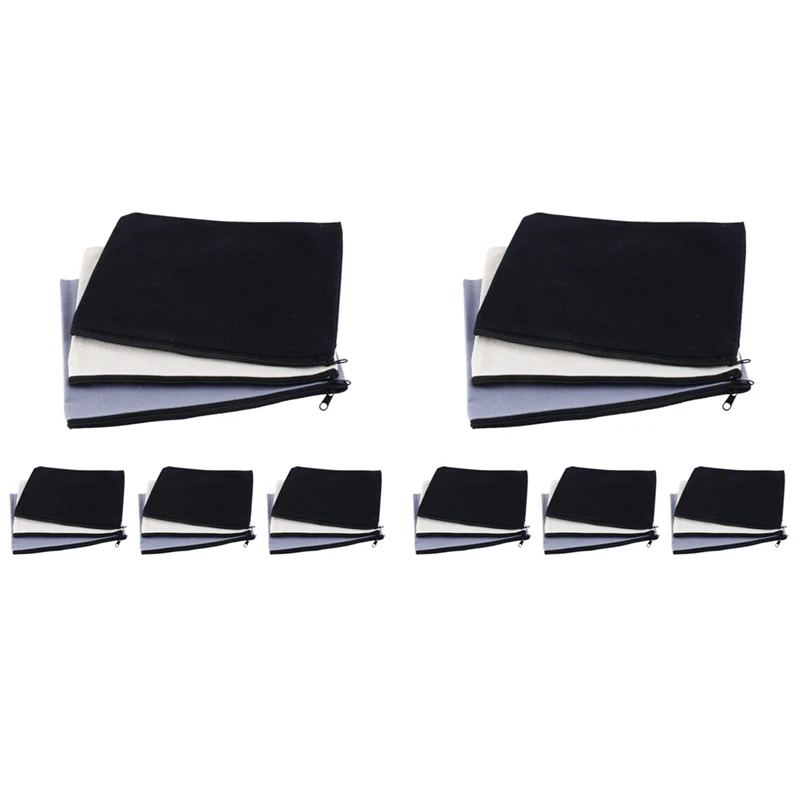 

2X Cotton Canvas Cosmetic Bag,Multipurpose Cosmetic Bag,Travel Cosmetic Bag With Zipper,Blank DIY Craft Bag Pencil Case