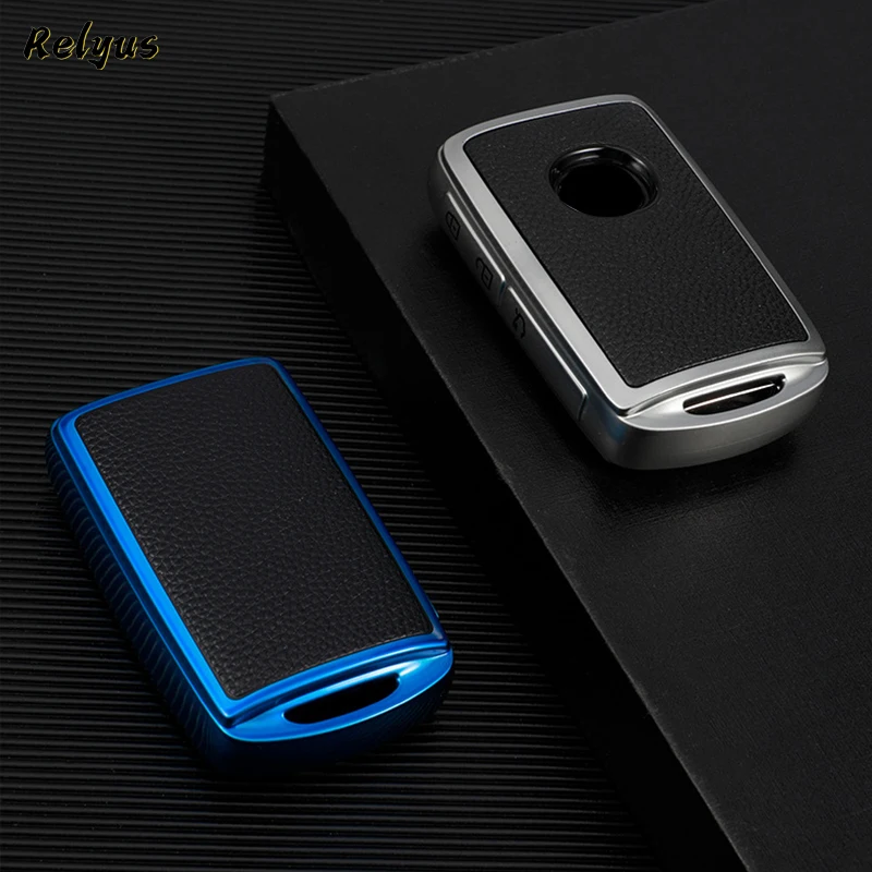 Portachiavi In Pelle Per Auto Cover Fob Per Mazda 3 Alexa Cx4 Cx5 Cx8 2019 2020 Smart 3 Pulsanti Car Smart Key Protector Shell Accessori