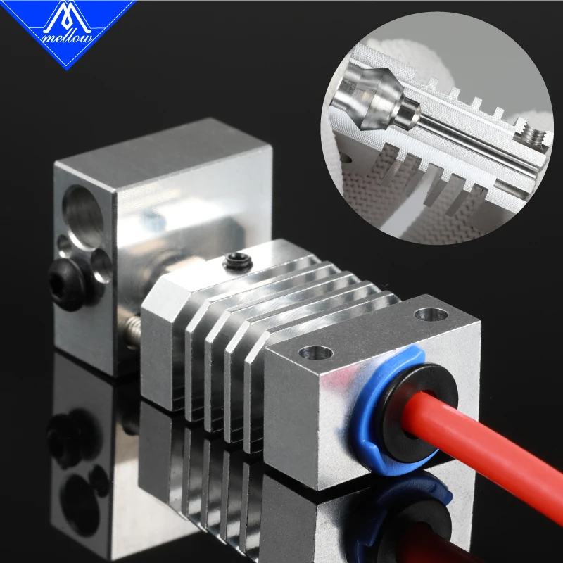Mellow-all Metal Hotend Extrusora Kit Titânio Flexível Heat Break para Creality Cr10 Cr-10s Impressora 3d Micro Suíça Atualização Cr10 - Imagem 2