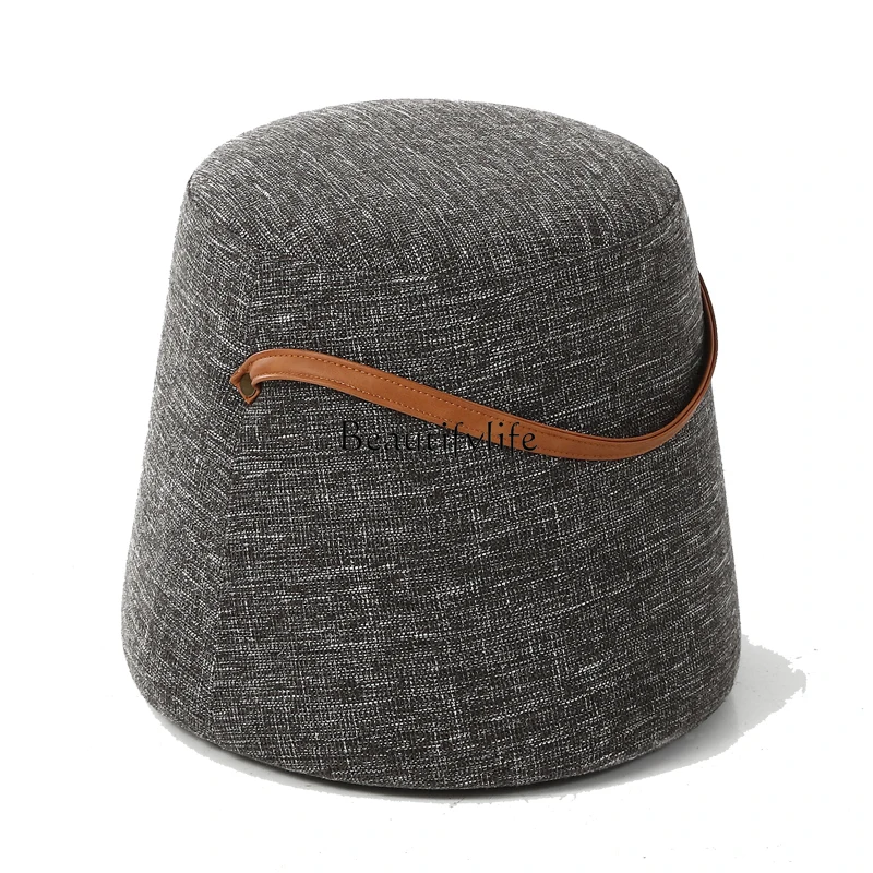 

Nordic Creative Small a Block of Wood Or Stone Home Doorway Shoe Changing Stool Living Room Fabric Craft Sofa