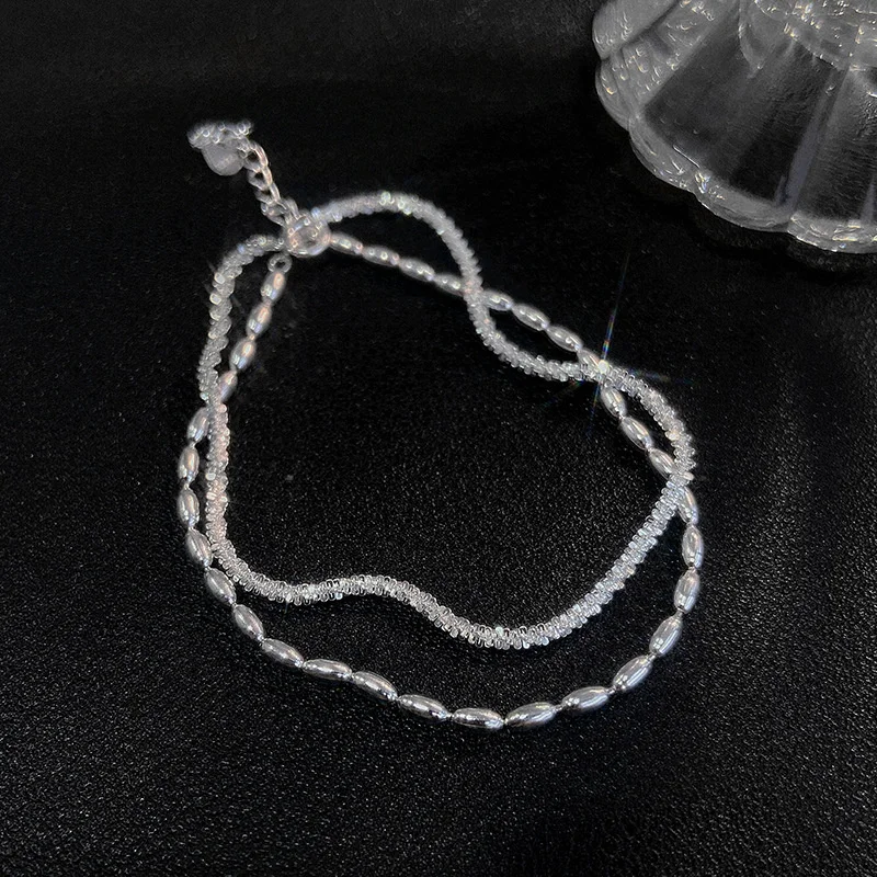 S925 Silver Plated Sparkling Charm Bracelet&Bangle For Women Elegant Party Wedding Jewelry Gift sl381