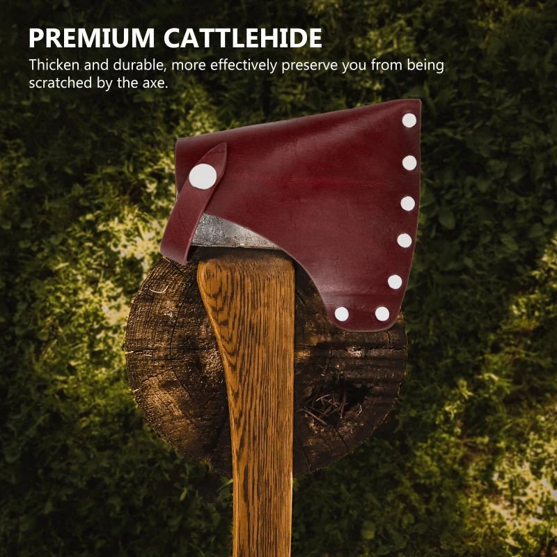 1pc Ax Protector Hatchet Protective Cover Portable Outdoor Major Case Cowhide Axe Case Axe Head Sleeve