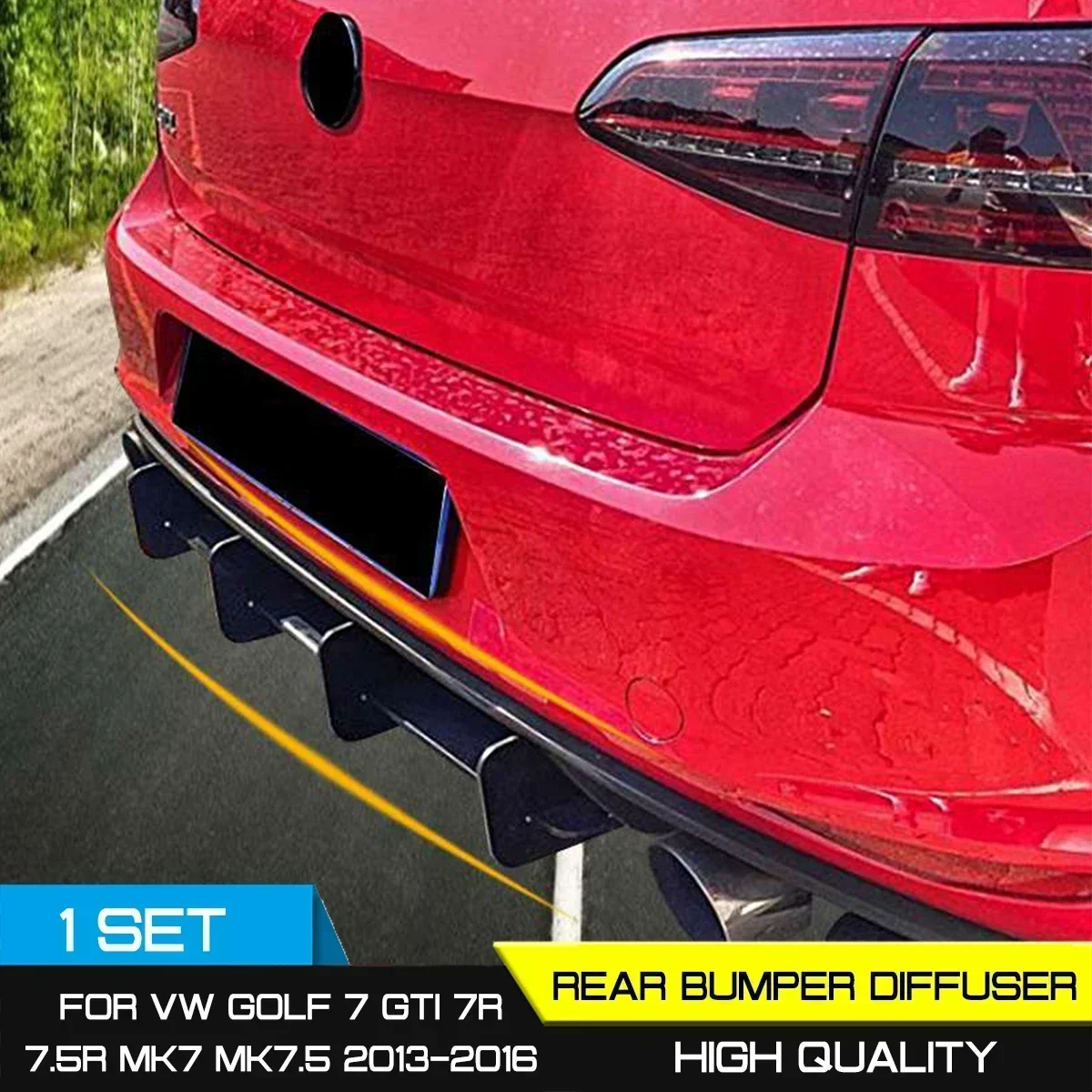 

Матовый черный Задний бампер для VW Golf 7 GTI 7R 7.5R MK7 MK7 2013-2016