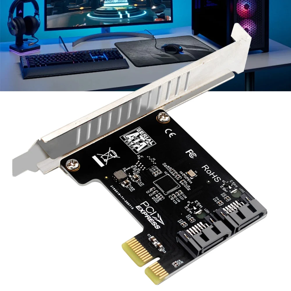데스크탑 PC용 확장 컨트롤러 카드, PCI-E to 2 포트 SATA 3.1 변환기, PCIe to 2 포트 SATA 3.1 어댑터 카드, 6Gbps
