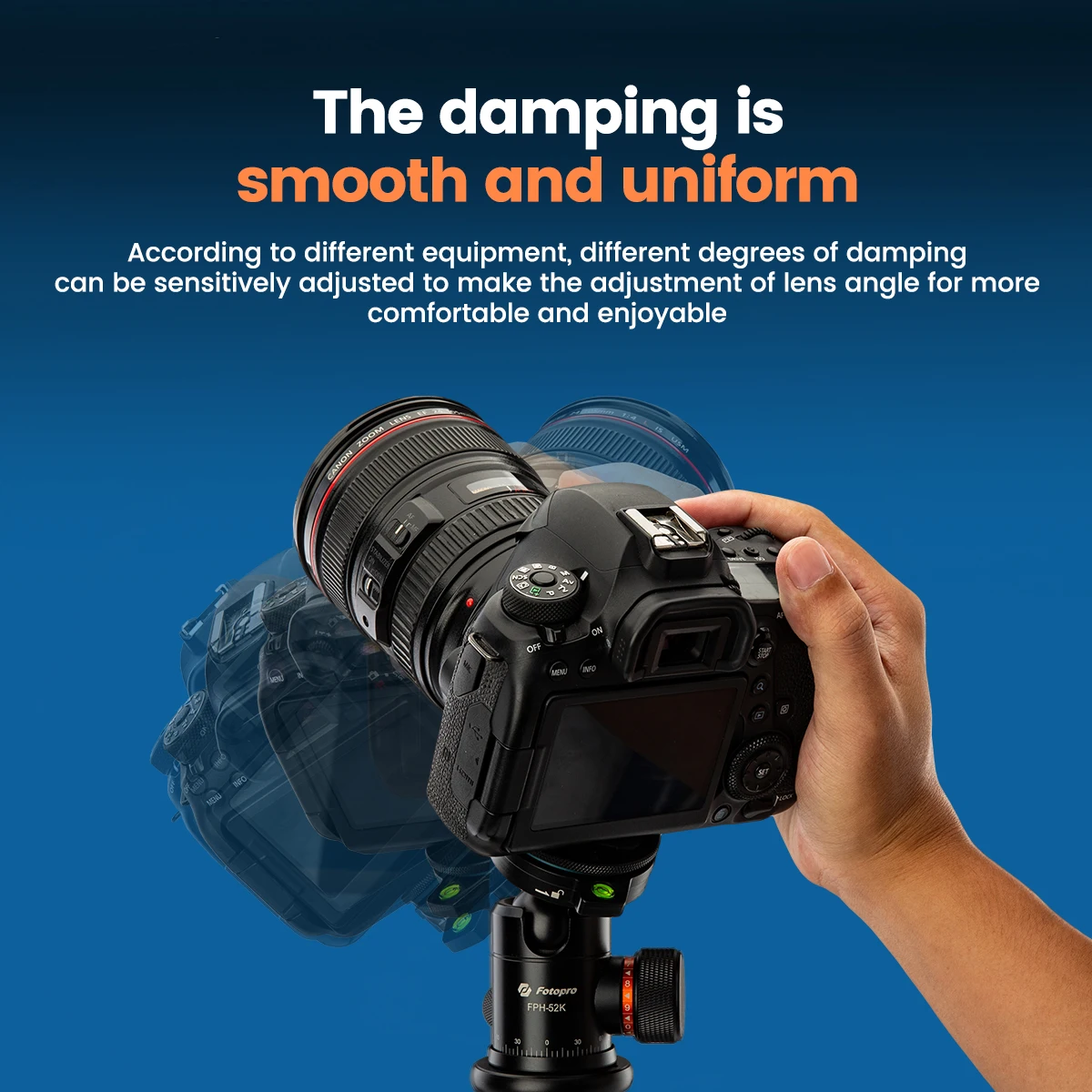 Fotopro Ball Head with I-Speedy Quick Release Mount 360&deg; Rotating Panoramic BallHead for DSLR Camera Tripod FPH-52K