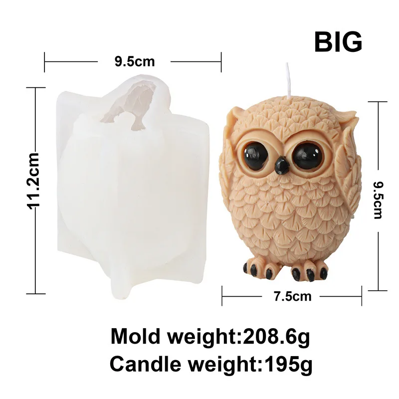 Kawaii Owl Candle Mold Nighthawk Candle Silicone Molds for Candle Making  Candle Craft Mold Soap Mold Resin Molds Baking Molds 