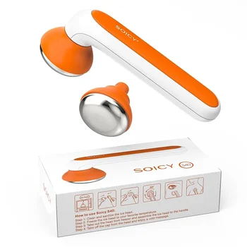 SOICY S40 Metal Ice Roller for Under Eye Massage Face Migraine Cold Massager Skincare Tools with 2 Stainless Steel Heads 1