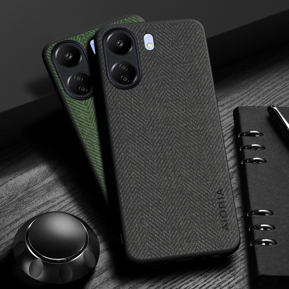 Sleek and Durable Leather Wood Grain Phone Case - Simple, Lightweight Design