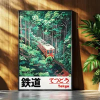 Retro Japanese Landscape Canvas Printing Asian Art Railway Wall Art Poster Modern Living Room Bedroom Bathroom Home Decor