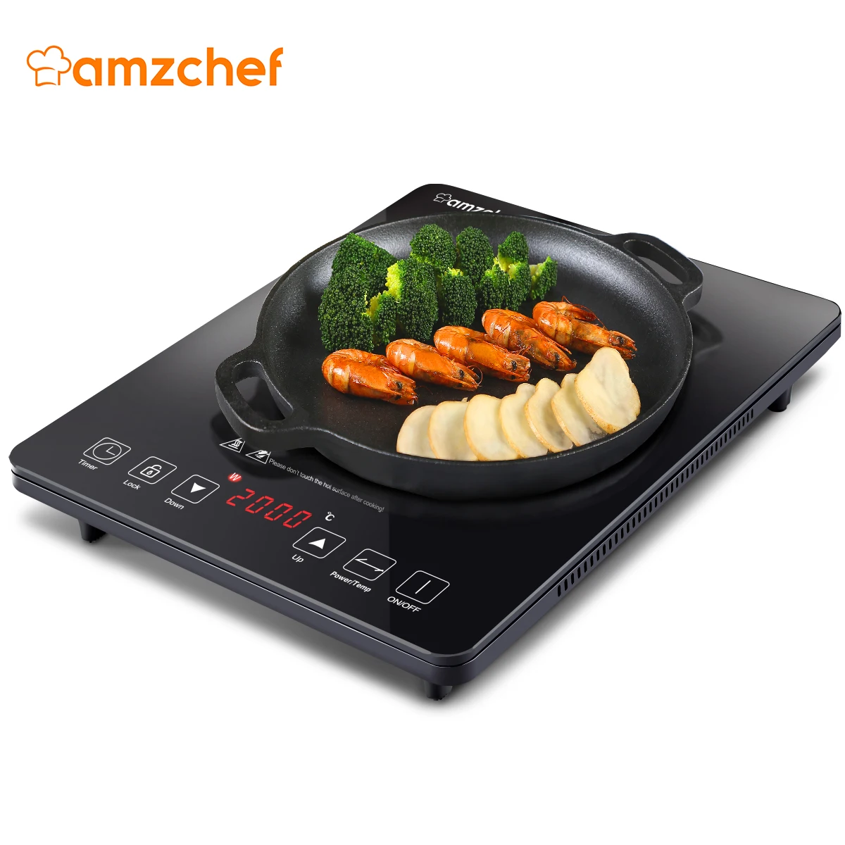 Amzchef Induction Cooker 2000W Electric induction cooktop adjustable