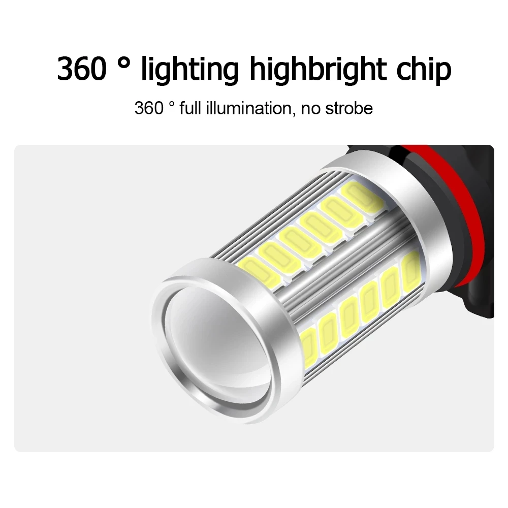 H8 Led H11 9005 HB3 9006 HB4 PSX24W Car LED Fog Headlight Bulbs 6000K White Fog Lamp Day Running Light Auto Front Foglamps 2pcs