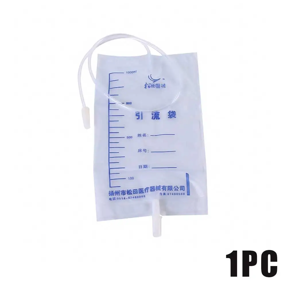 1000ML PVC Reusable Medical Urine Bag Male Drainage Catheter Bag Urine Collector Urinal Pee Holder Anti-Reflux