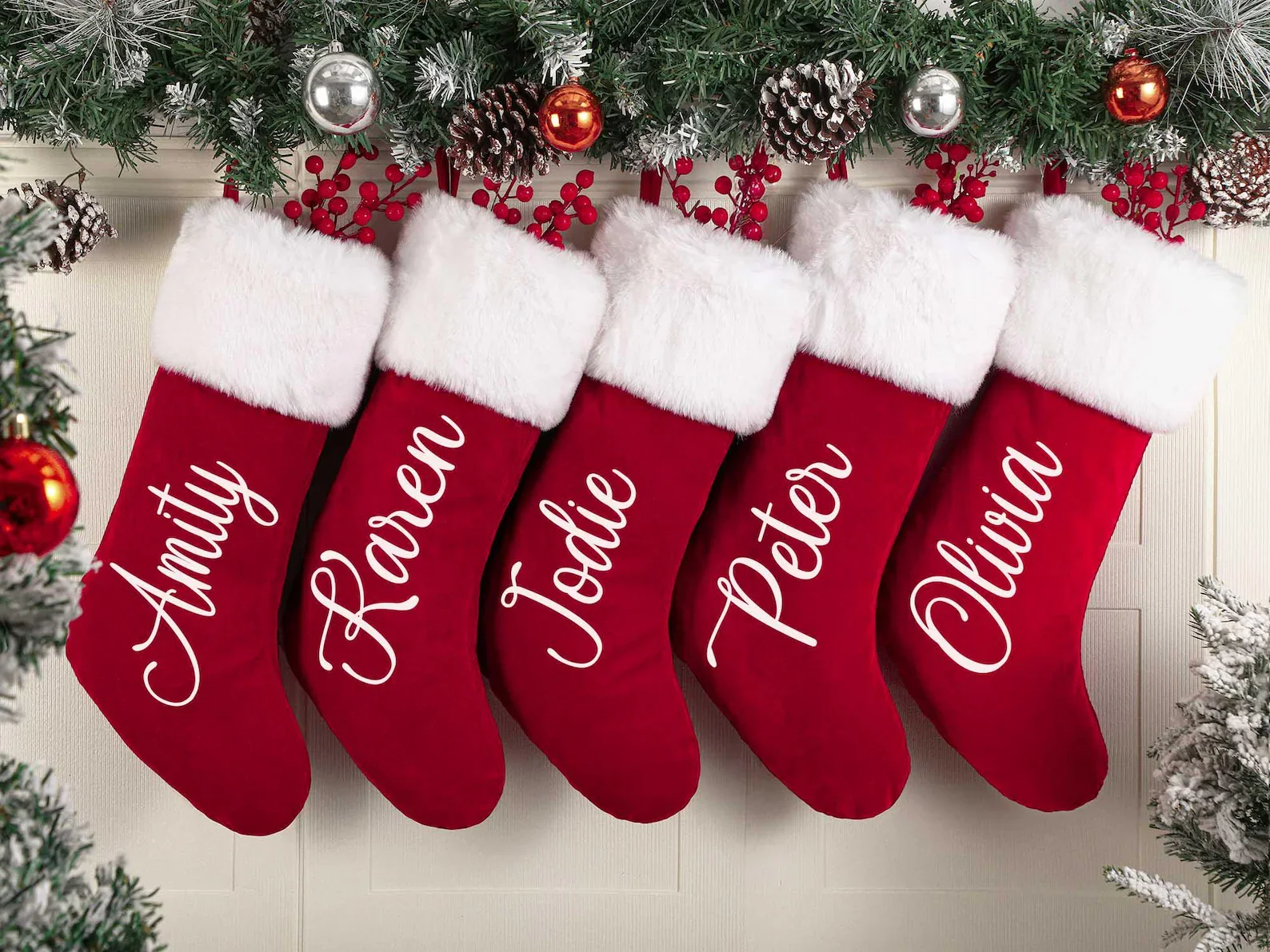 Christmas Stockings Red Plush Personalized Xmas Stocking with Name for Holiday Gift christmas stockings
