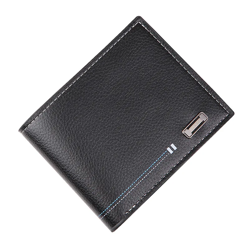 Men's Short Casual Wallet, Fashionable and Minimalist Thin Billfold, Youth Large Capacity Push, Card Bag Moneybag 12*9.5*1.5CM