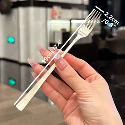 Elegant Stainless Steel Long - Handled Fork for Salads and Desserts (1PCS)